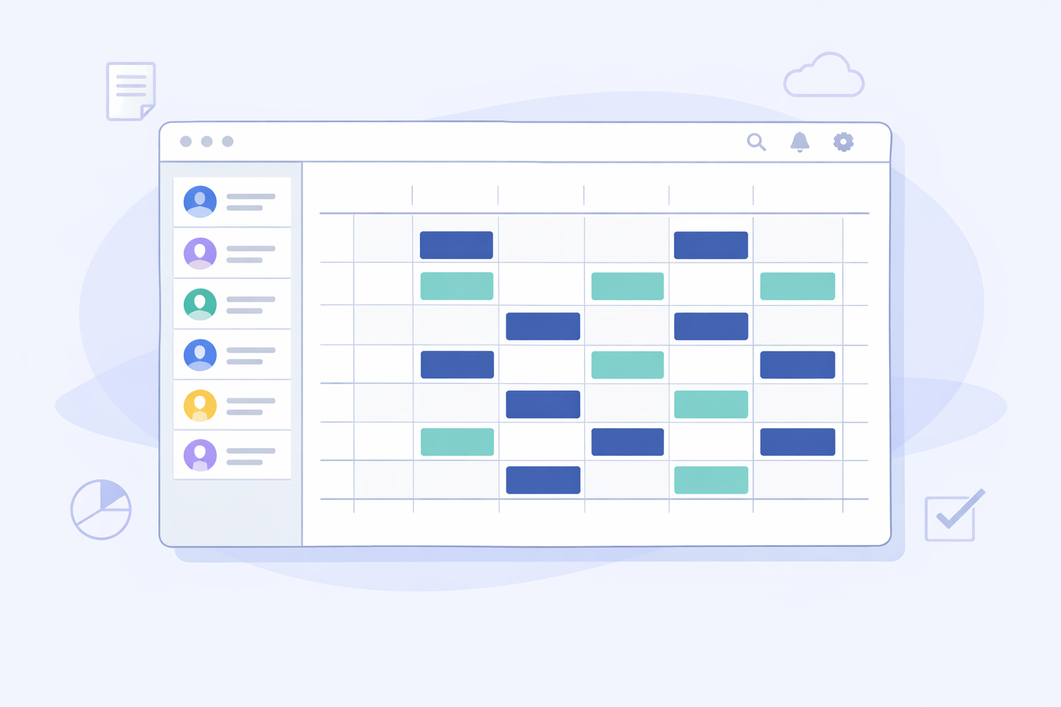 Podgląd grafiku pracy w Staflow